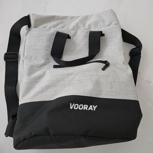 Vooray Gray & Black Duffel Bag with Shoulder Strap – Lightweight Gym, Travel